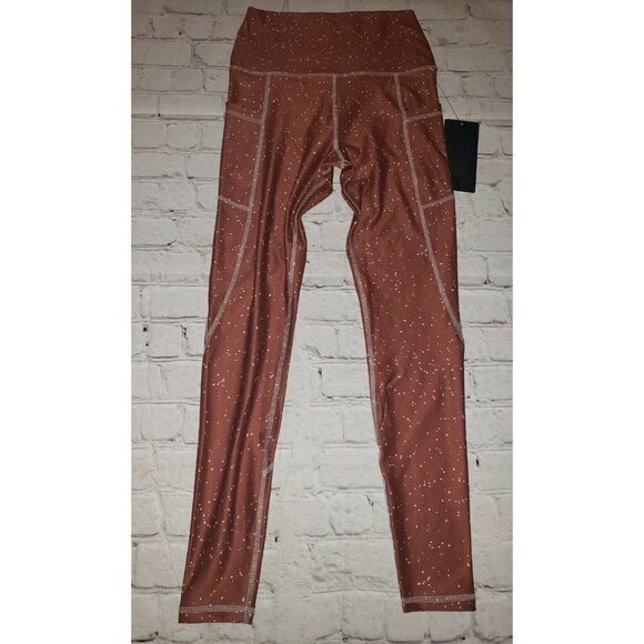 Nwt Scorpio Sol Women's Athletic Leggings With Side Pockets Brown Sizes XS & S - Picture 1 of 4
